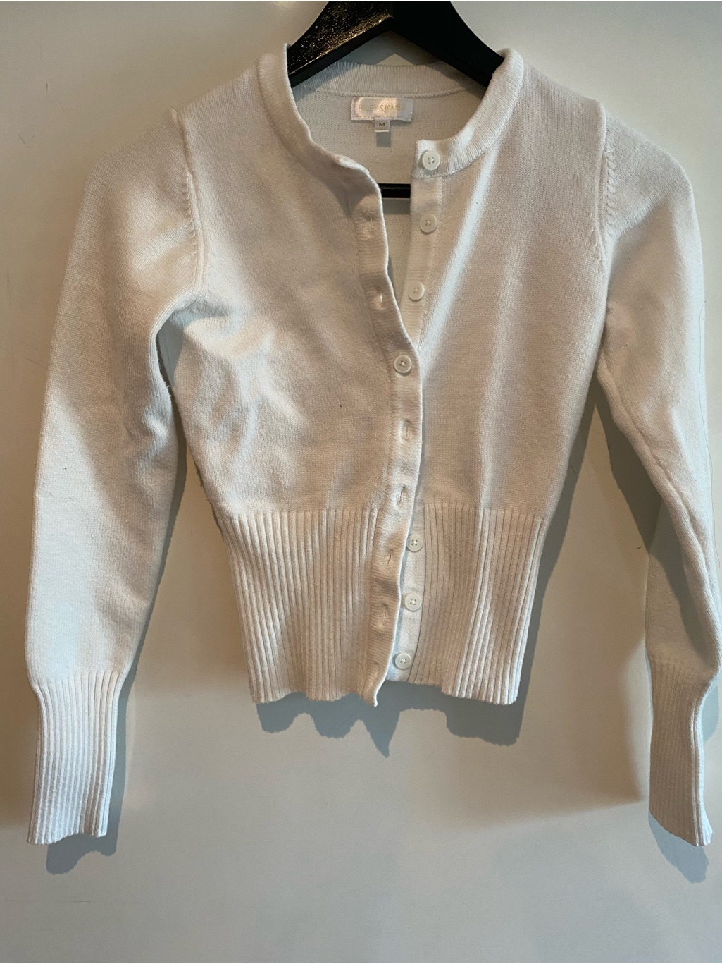 Classic White Button-Front Girl’s Cardigan Sweater